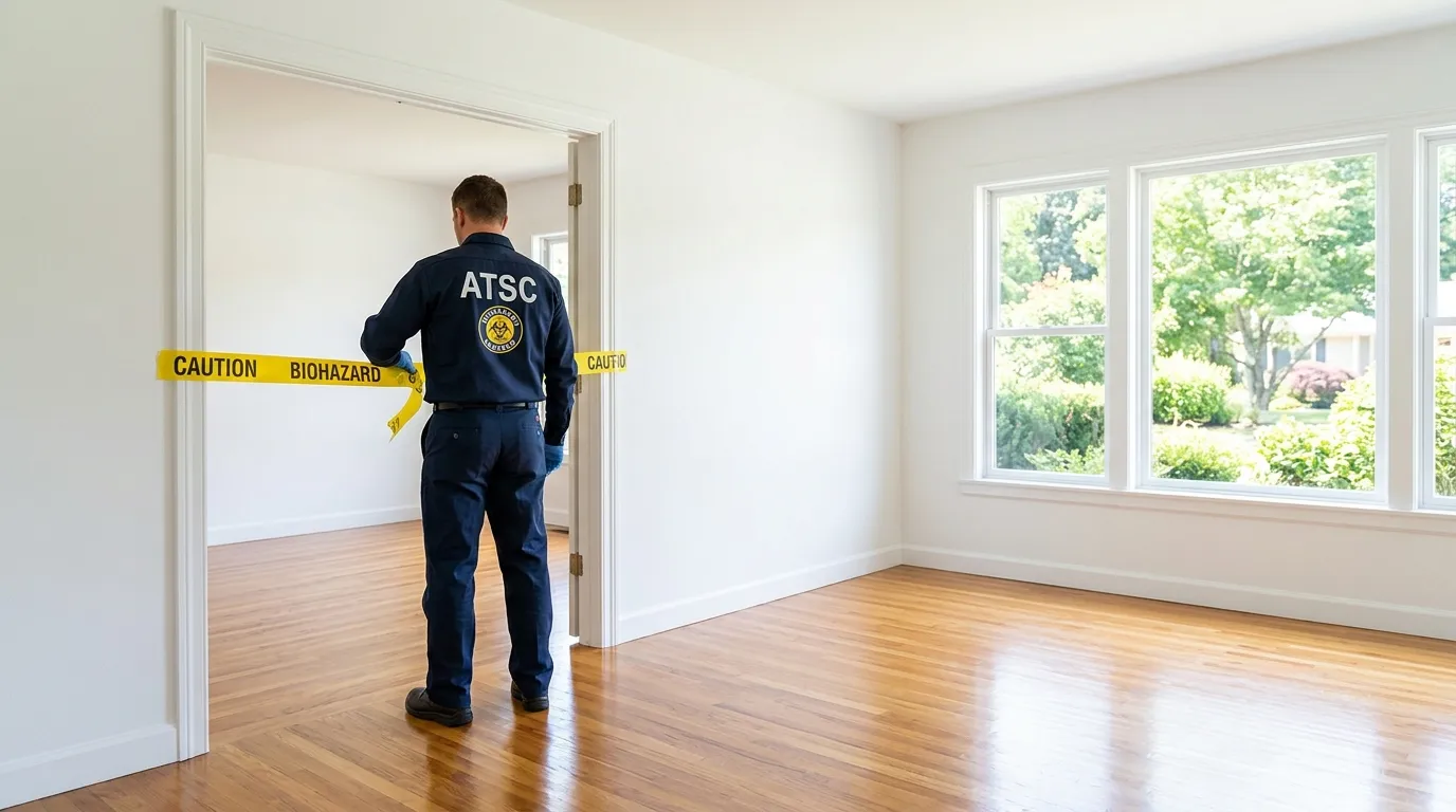 Certified biohazard cleanup crew performing Decomposition Cleanup in Steubenville